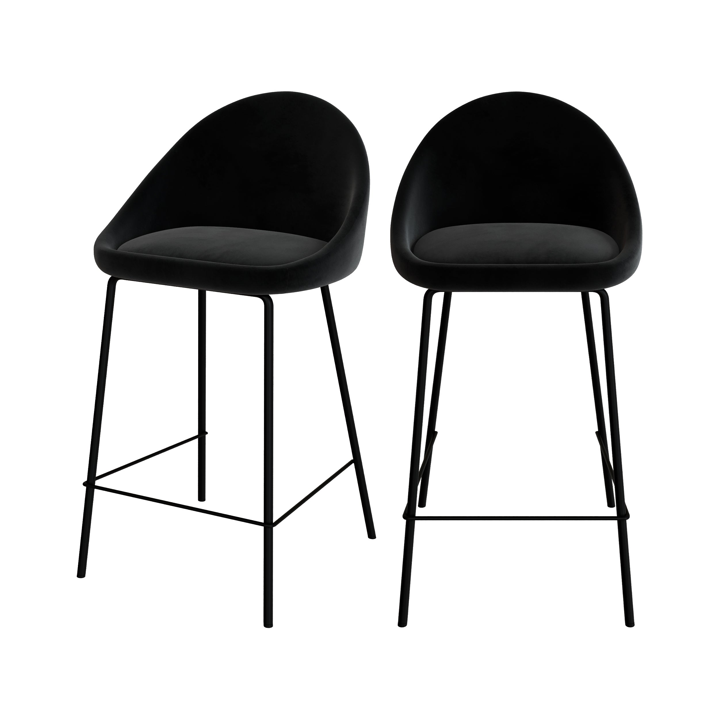 chaise de bar misty velours noir