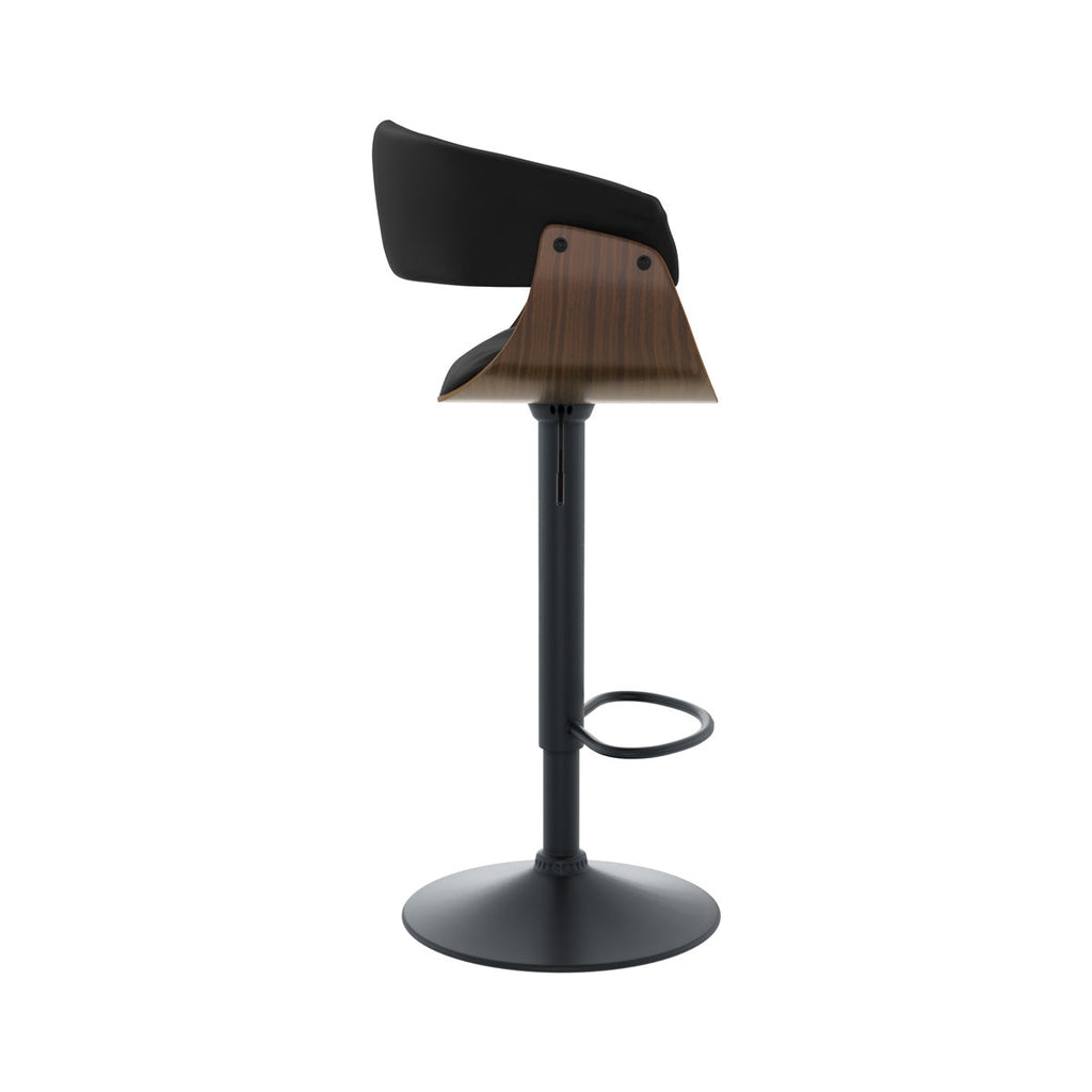 chaise de bar noire basile avec accoudoirs