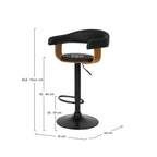 chaise de bar noire harold avec accoudoirs 62 84 cm
