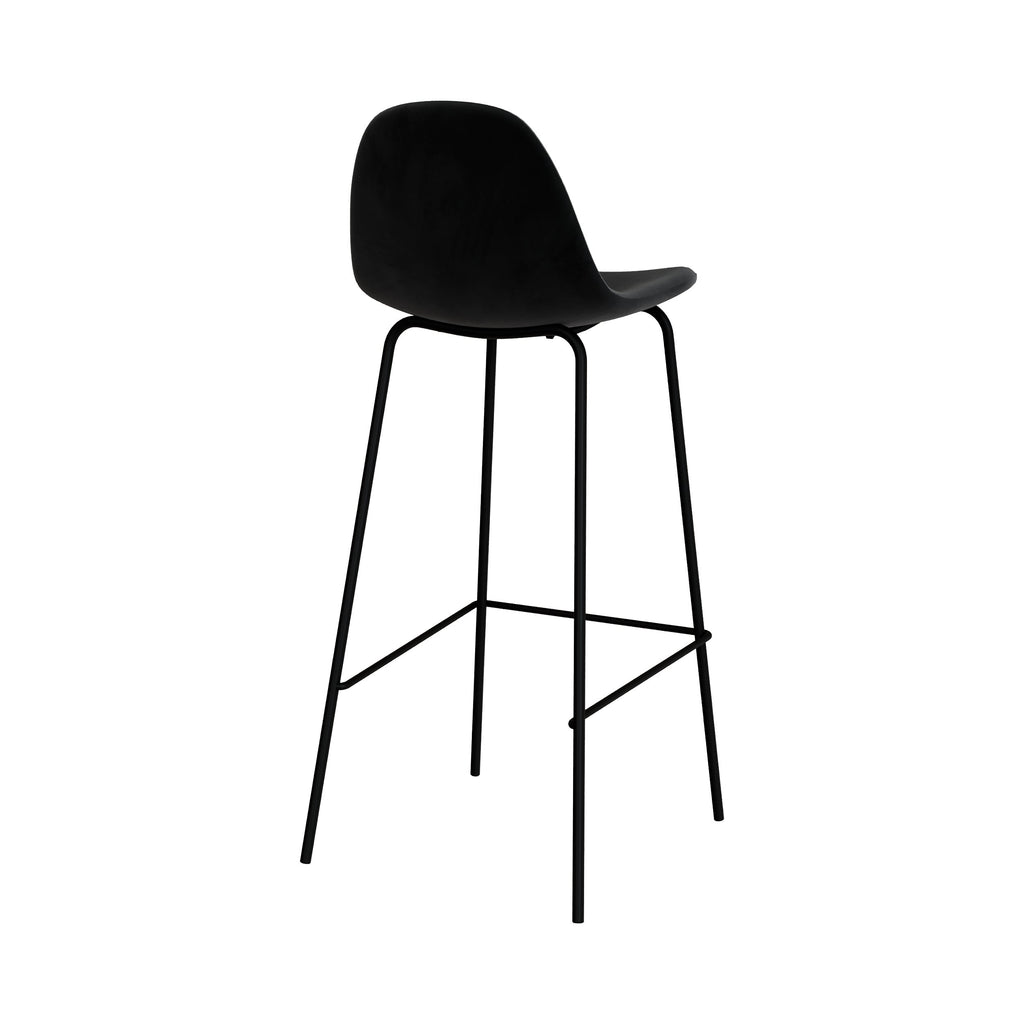 chaise de bar 75cm velours noir henrik
                            