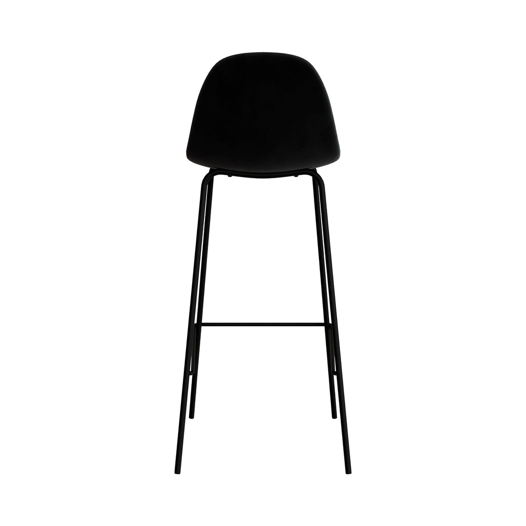 chaise de bar pieds metal et velours noir 75cm henrik
                            
