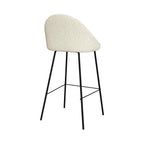 chaise de bar pieds metal et assise blanche en bouclette misty_1