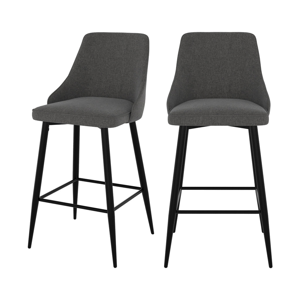 chaise de bar pipo en tissu gris fonce