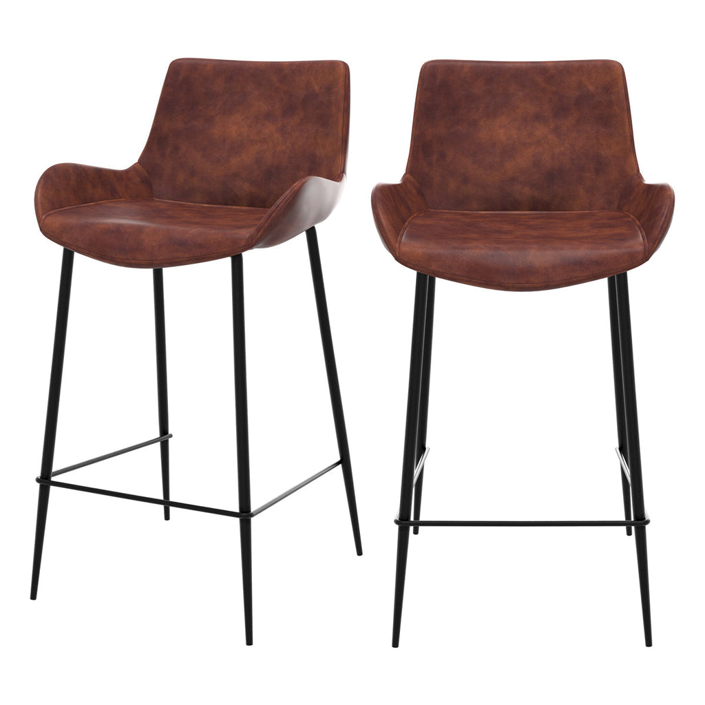 chaise de bar pirata en cuir synthetique marron