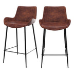 chaise de bar pirata en cuir synthetique marron
