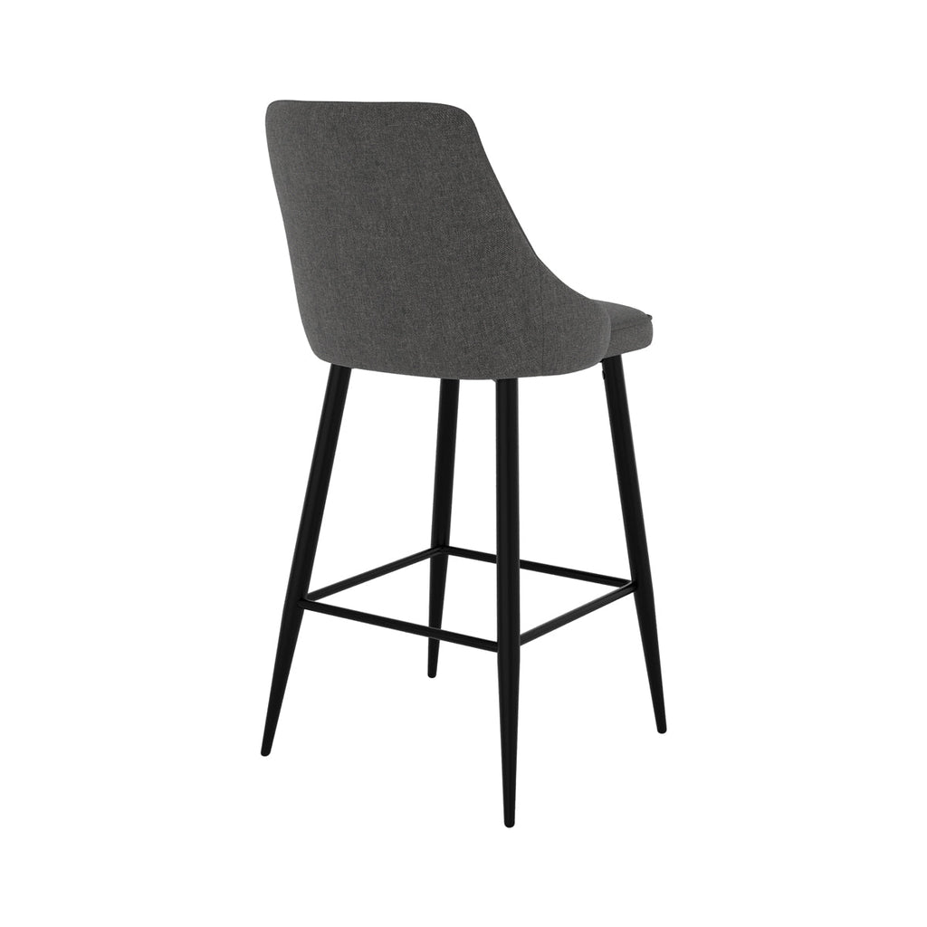 chaise de bar pour ilot en tissu gris fonce pipo