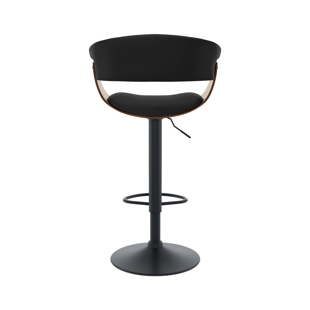 chaise de bar reglable en cuir synthetique noir basile