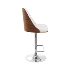 chaise de bar reglable et pivotante en bois fonce