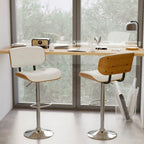 chaise de bar remboure et pivotante blanche