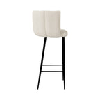 chaise de bar rosy en tissu boucle beige 75 cm