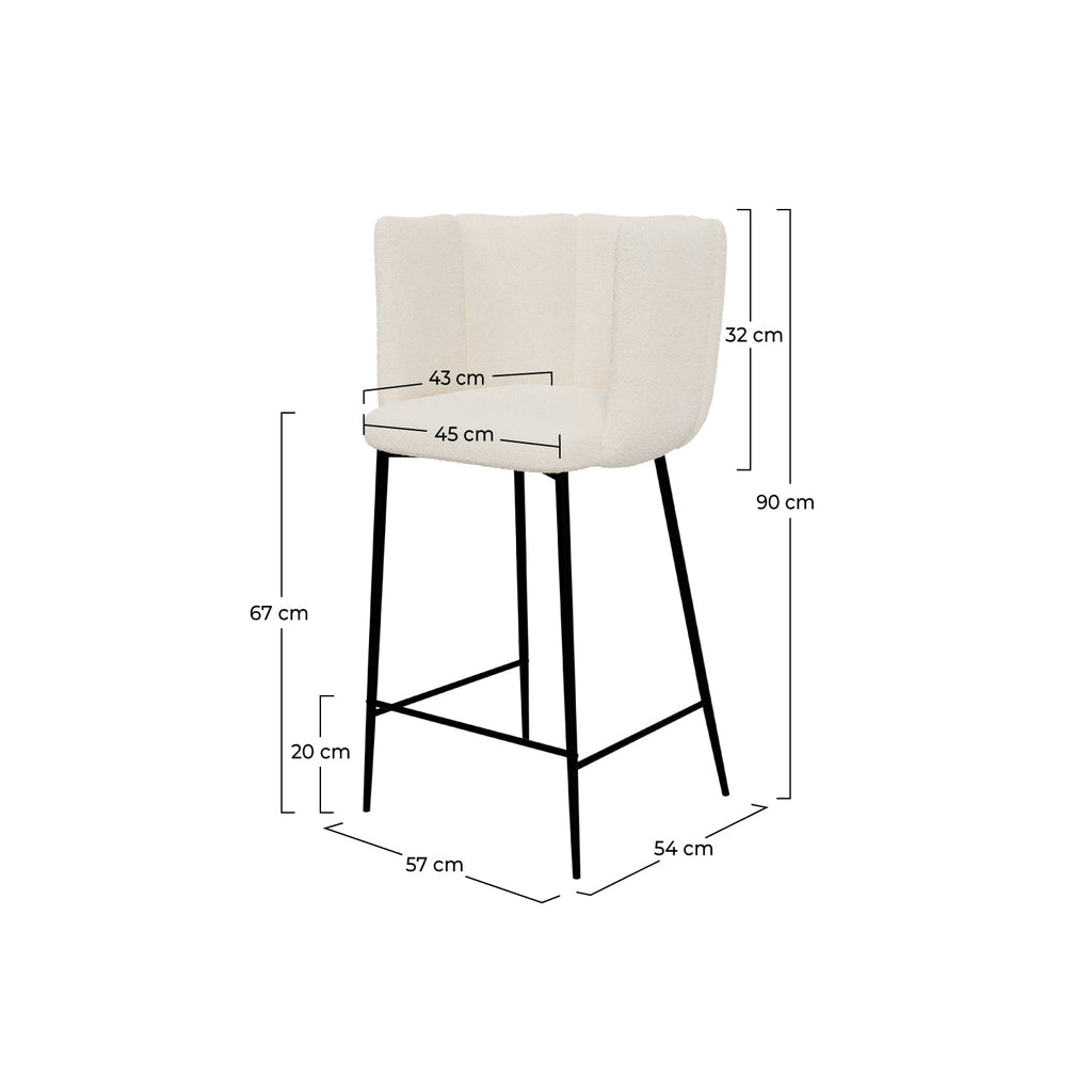 chaise de bar rosy en tissu boucle beige lot de 2_1
