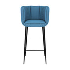 chaise de bar rosy en velours bleu lot de 2
