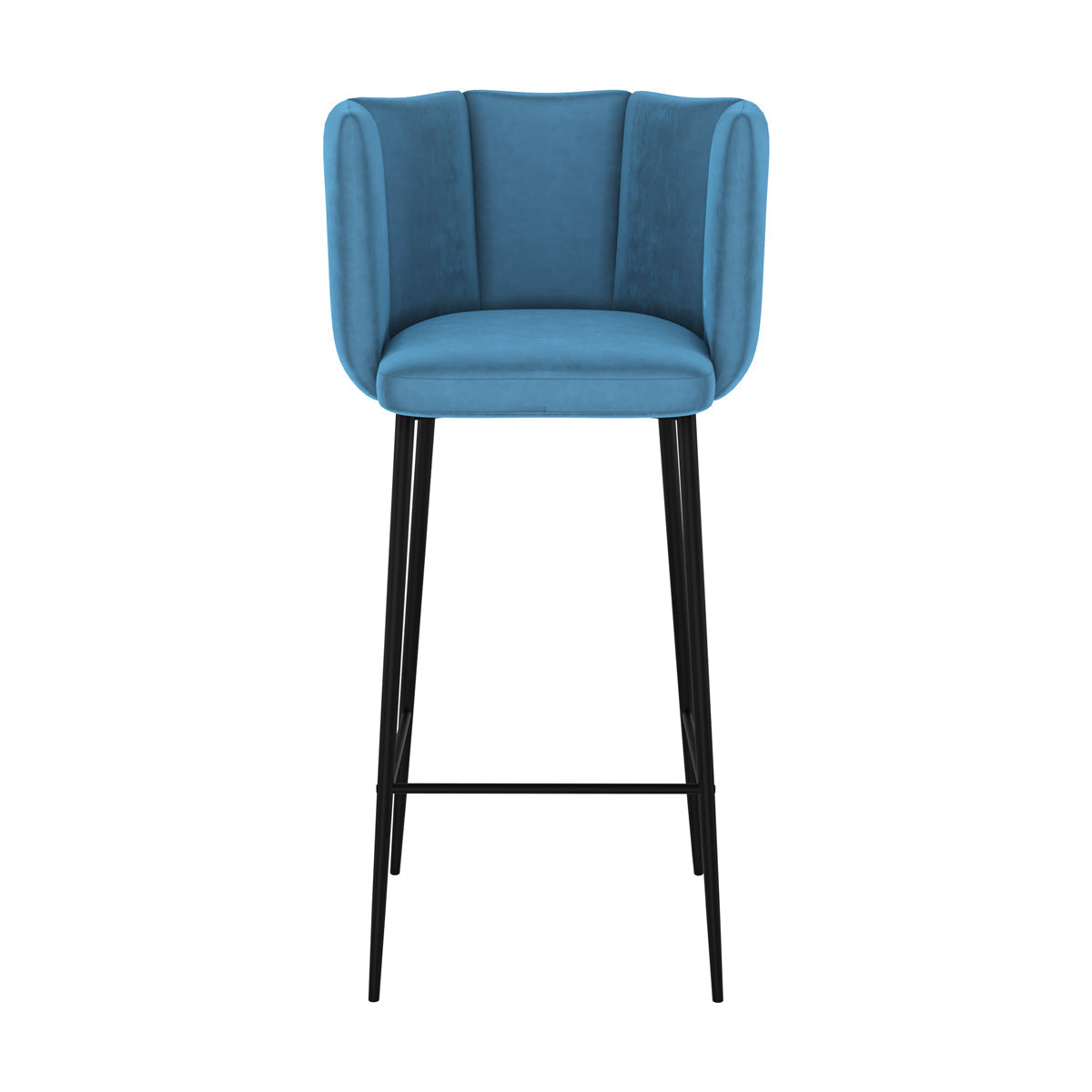 chaise de bar rosy en velours bleu lot de 2