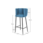 chaise de bar rosy en velours bleu