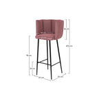 chaise de bar rosy en velours rose