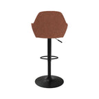 chaise de bar rouge brique pied metal noir mat adam