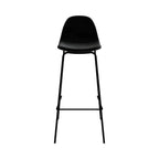 henrik chaise de bar velours noir 75cm pieds noirs
                            
