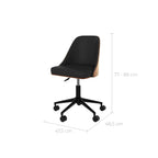 chaise de bureau vintage noire adelmar