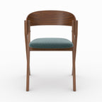chaise en bois d hevea tissu vert chine heloise