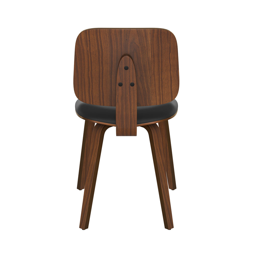 chaise en bois de noyer flow tissu noir