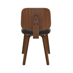 chaise en bois de noyer flow tissu noir