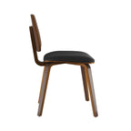 chaise en bois de noyer tissu noir flow