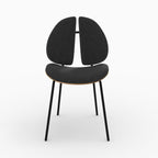 chaise en bois de noyer velours noir coccinelle unite_2