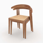 chaise en bois et rotin lot de 2 alia