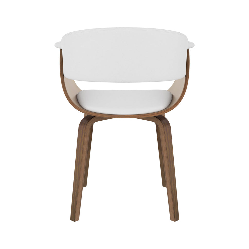 chaise en bois et simili cuir blanc basile