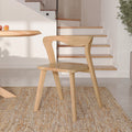 chaise en bois hevea clair dossier asymetrique