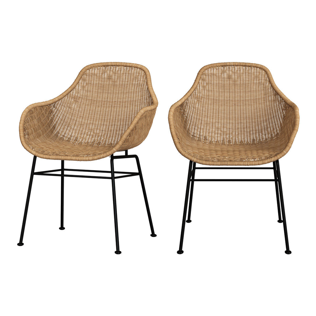 chaise en resine tressee naturelle lot de 2 carmela