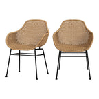 chaise en resine tressee naturelle lot de 2 carmela