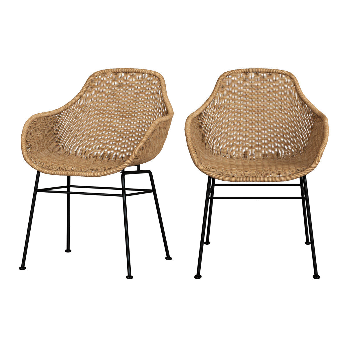 chaise en resine tressee naturelle lot de 2 carmela