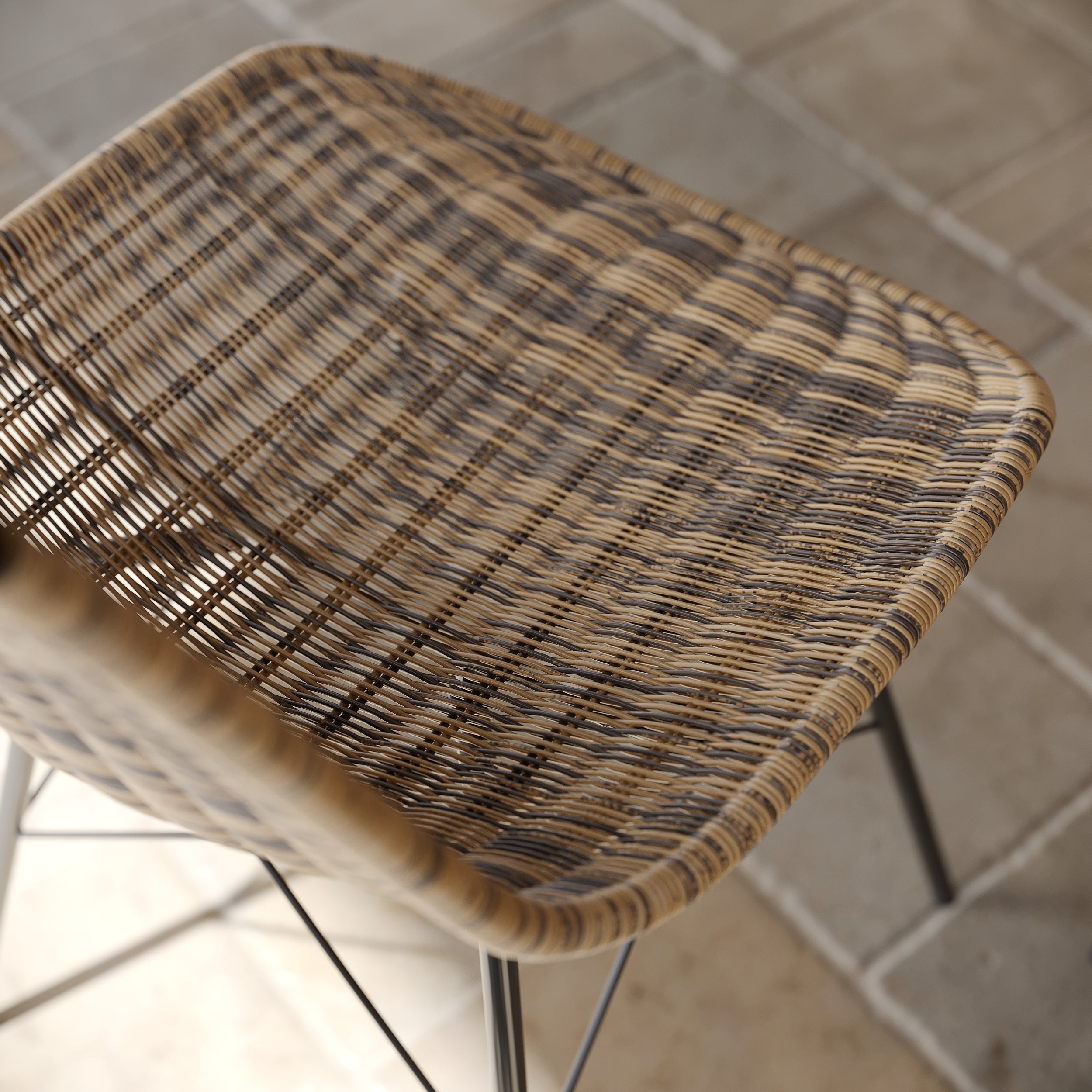 chaise en resine tressee naturelle lot de 2