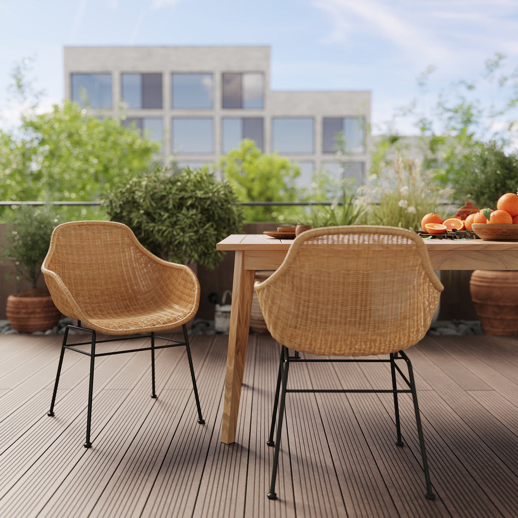 chaise en resine tressee naturelle lot de carmela