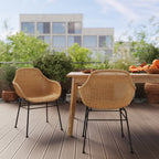 chaise en resine tressee naturelle lot de carmela