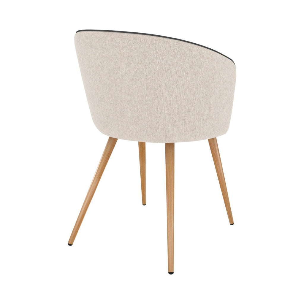 chaise en tissu beige lot de 2 chiara