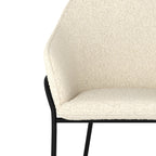 chaise en tissu blanc et pieds en metal noir toscane