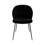 chaise en tissu boucl_ noir et pieds en m_tal groom
