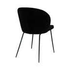 chaise en tissu boucl_ noir et pieds en m_tal lot de 2 groom