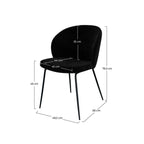 chaise en tissu boucl_ noir et pieds en m_tal noir groom