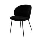 chaise en tissu boucl_ noir lot de 2 groom