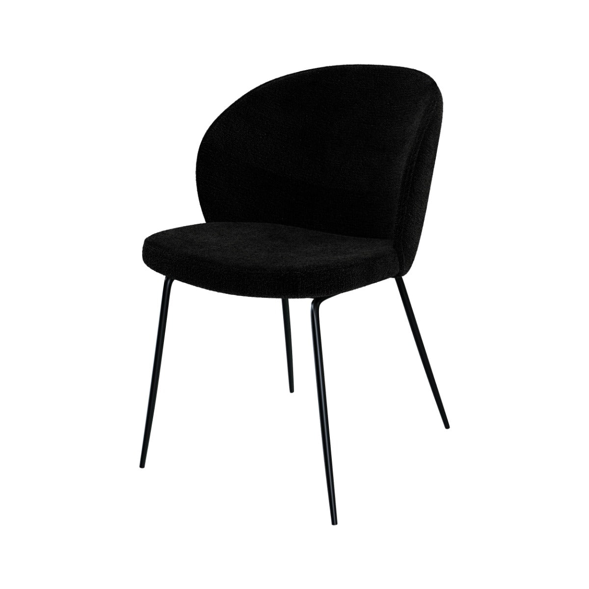 chaise en tissu boucl_ noir lot de 2 groom