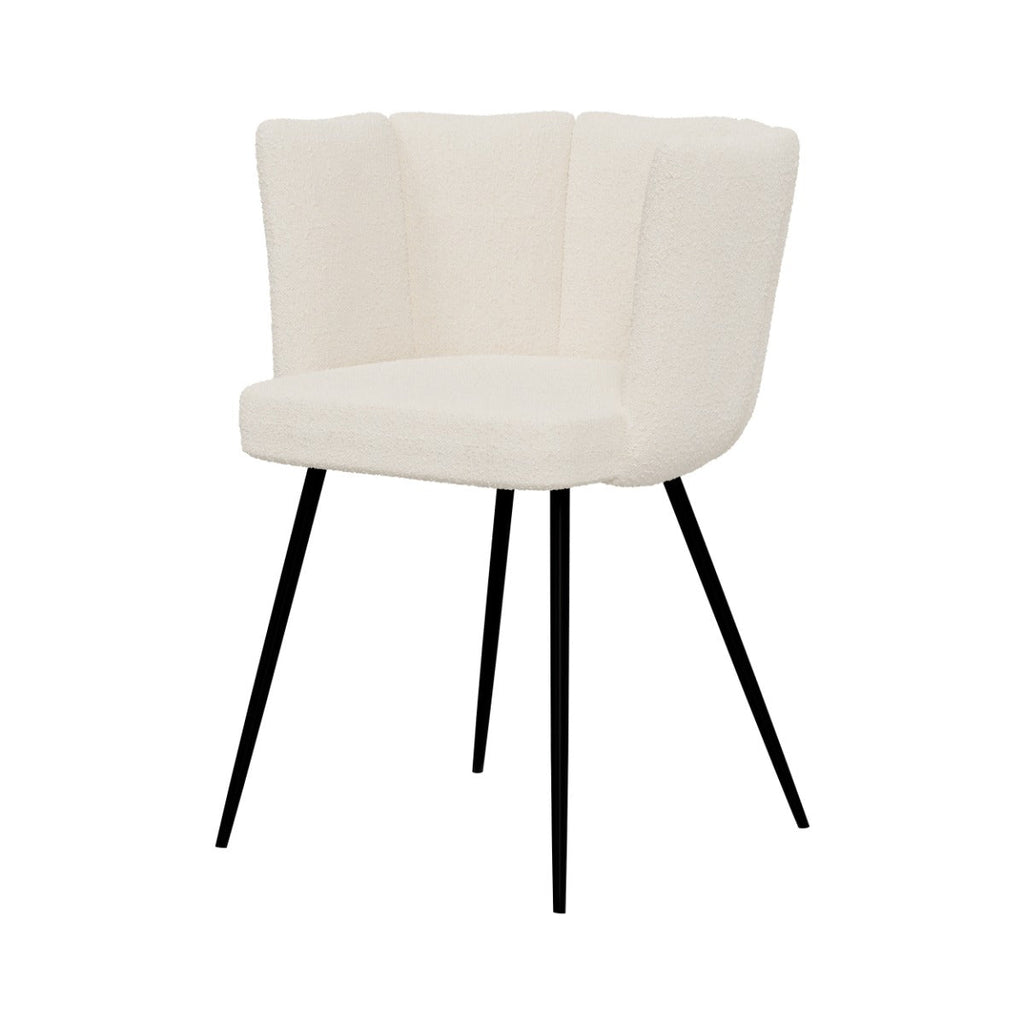 chaise en tissu boucle beige lot de 2 cosette