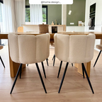 chaise en tissu boucle beige lot de 2 cosette
