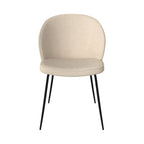 chaise en tissu boucle beige pieds metal noir lot de 2 groom
