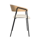 chaise en tissu boucle blanc esmee et bois de chene lot de 2