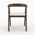 chaise en tissu boucle creme bois fonce d hevea hawa