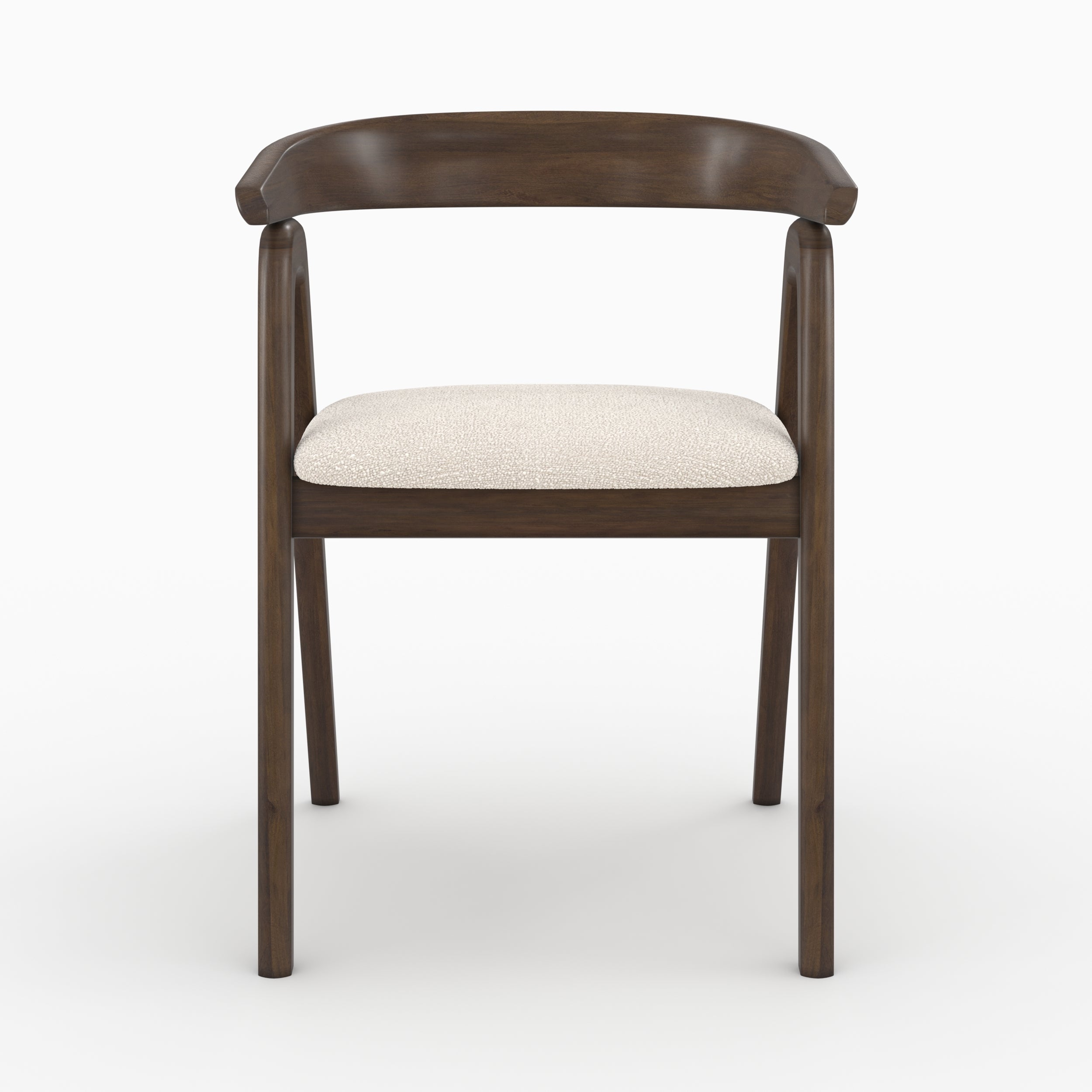 chaise en tissu boucle creme bois fonce d hevea hawa