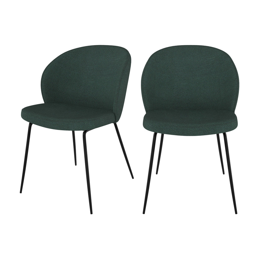 chaise en tissu bouclette verte groom